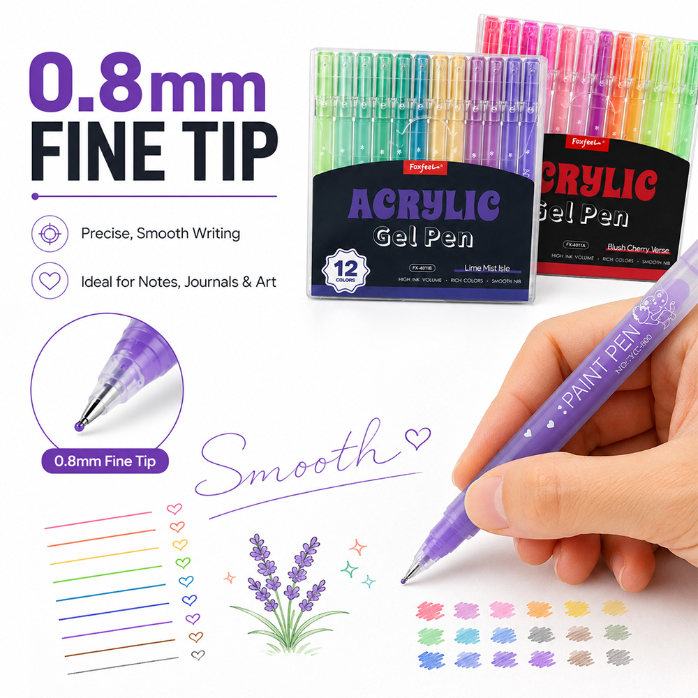 Set Pena Gel Akrilik 12 Warna  - Correction Pen Fine ulasan dan harga