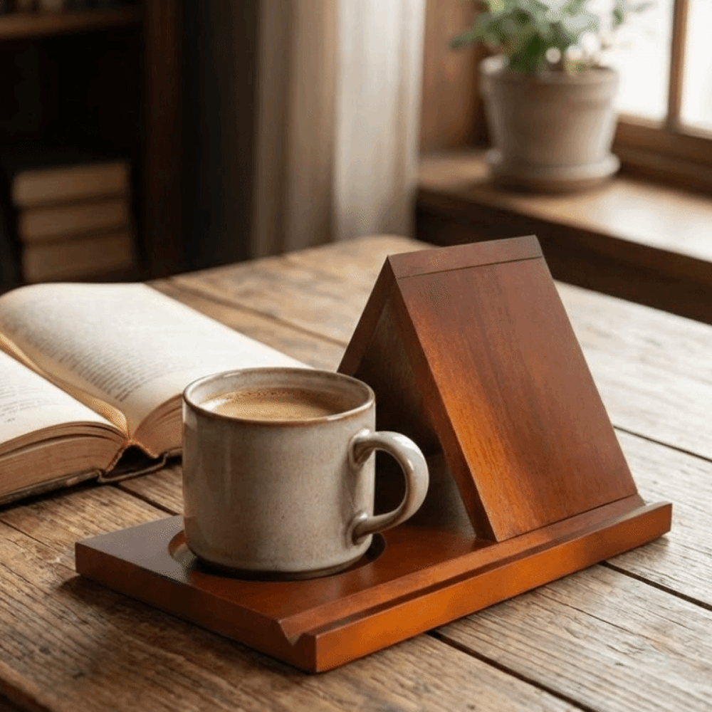 Penyangga Buku Kayu Segitiga M - Magazine Holder Rack ulasan dan harga